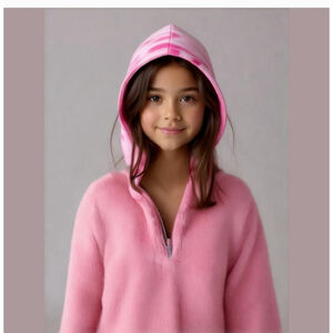 Justice Faux Sherpa Quarter Zip Jacket Size M